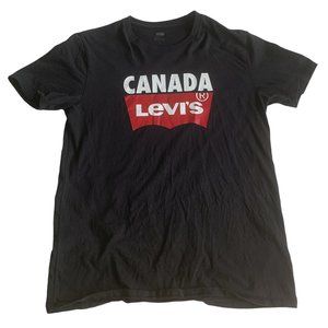 Levi's Men Medium Black Tank Tee Tops Short Sleeves Logo Casual Sportwear